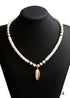 Boho Necklace, Natural Shell Cowrie in White